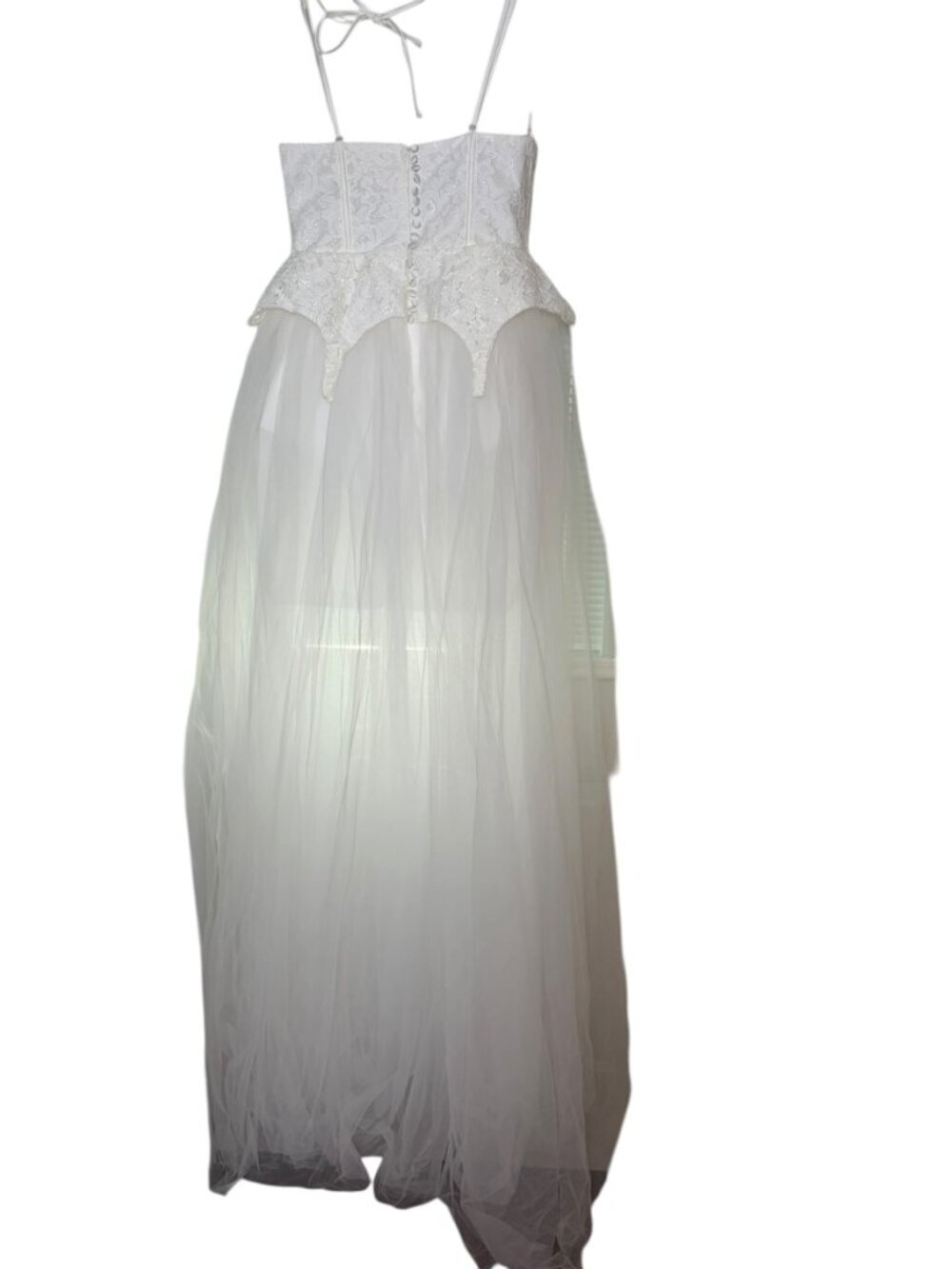 For Love & Lemons Lily Corset Tulle Bridal Dress White S NWT - Picture 6 of 11